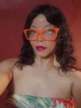 (NEW)! Cute! Oange  Clear Glasses! :-)